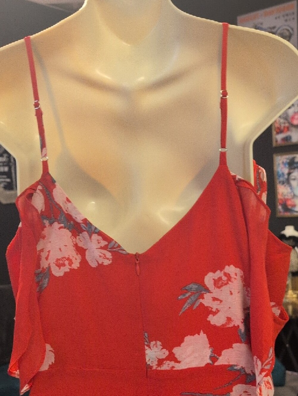 Lulu's Red Floral High-Low Ruffle Maxi Dress - Picture 8 of 10